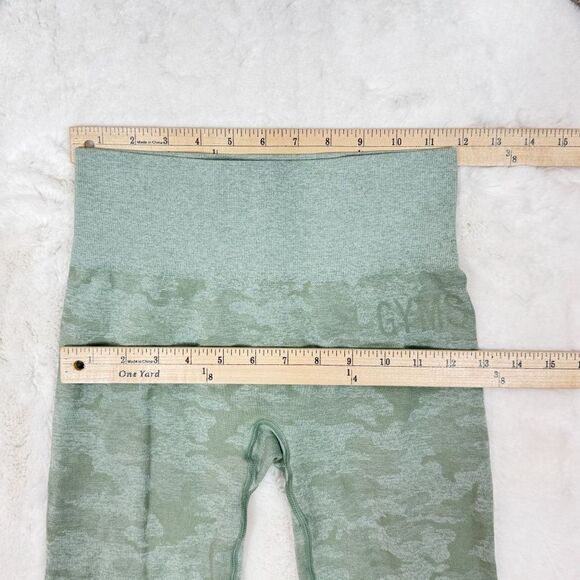 Gymshark Adapt Camo Seamless Leggings Green Small High Rise Ankle - Picture 9 of 12